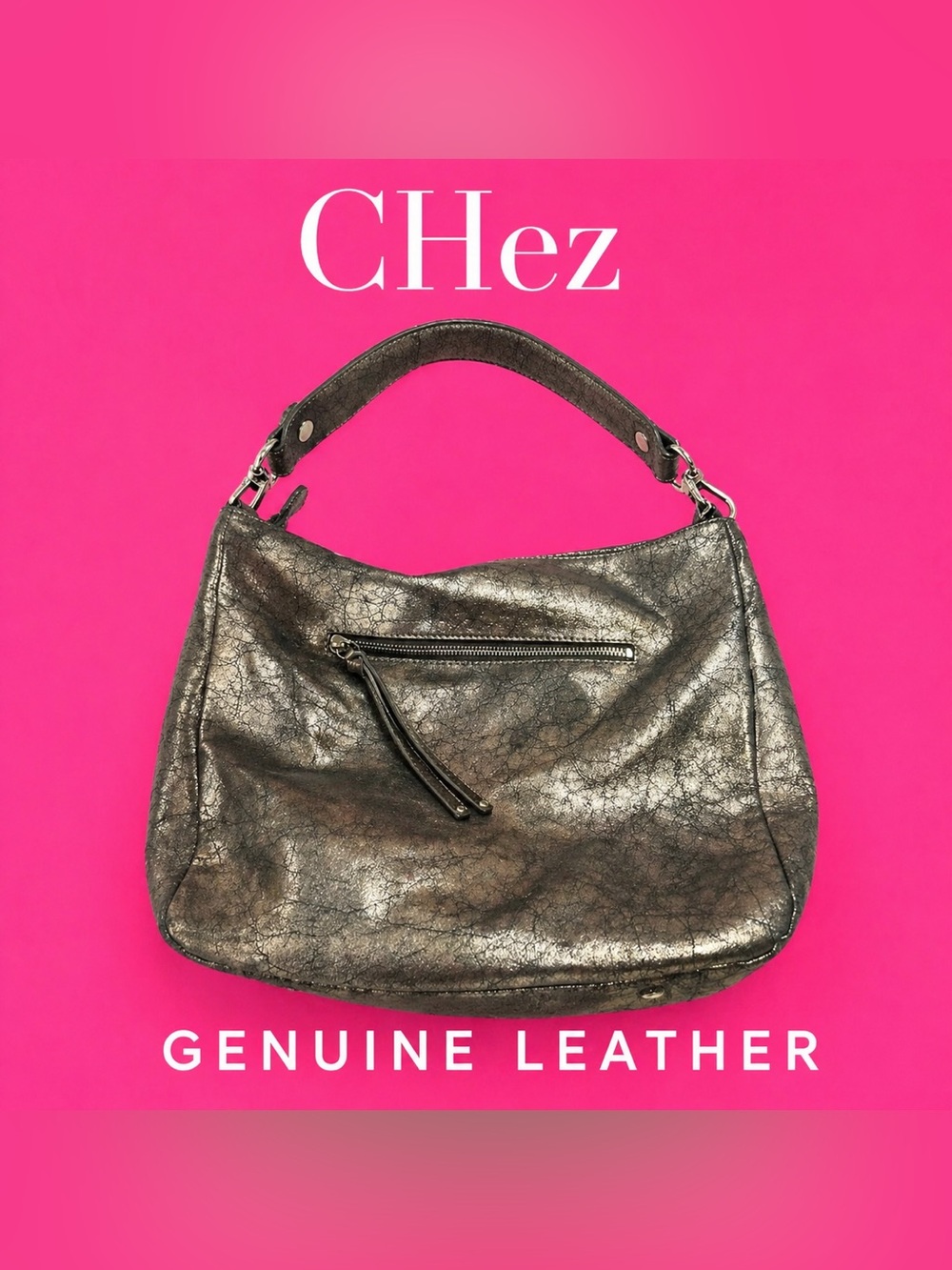 CHEZ Metallic Gold Leather Shoulder Bag